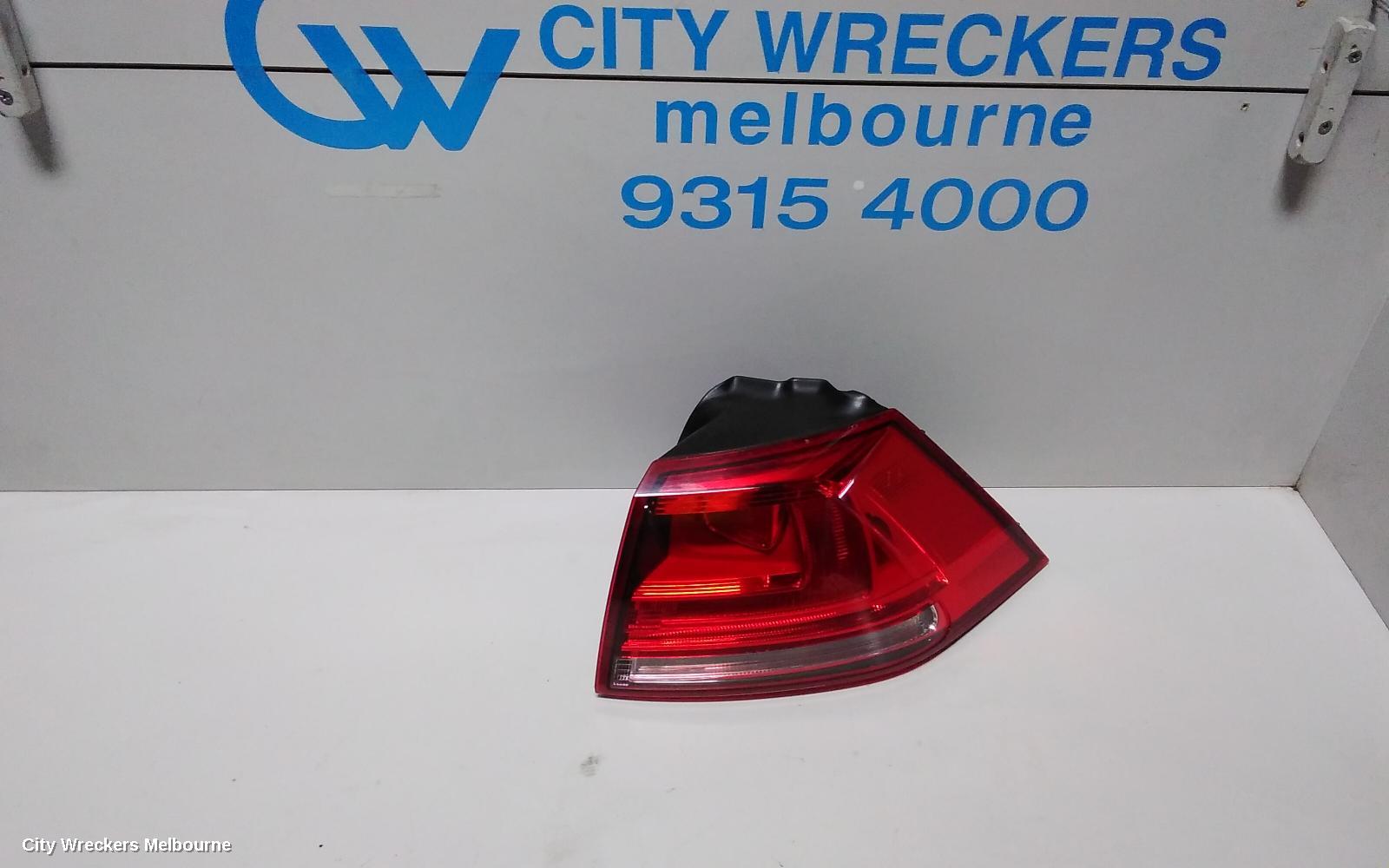 VOLKSWAGEN GOLF RIGHT TAILLIGHT, GEN 7, HATCH, STANDARD, NON LED TYPE, 03/2013 - 03/2017