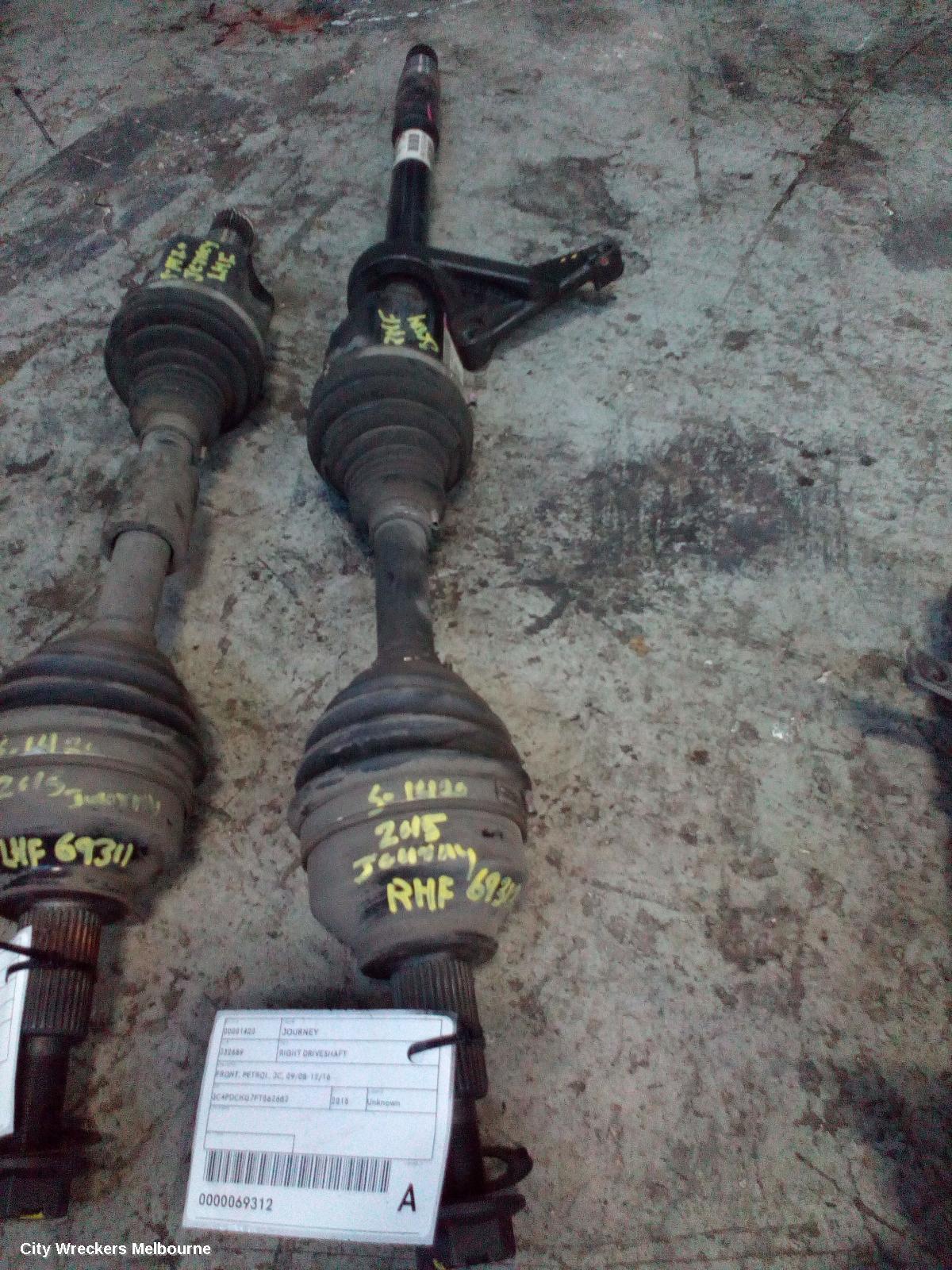 DODGE JOURNEY RIGHT DRIVESHAFT, FRONT, PETROL, JC, 09/2008 - 12/2016