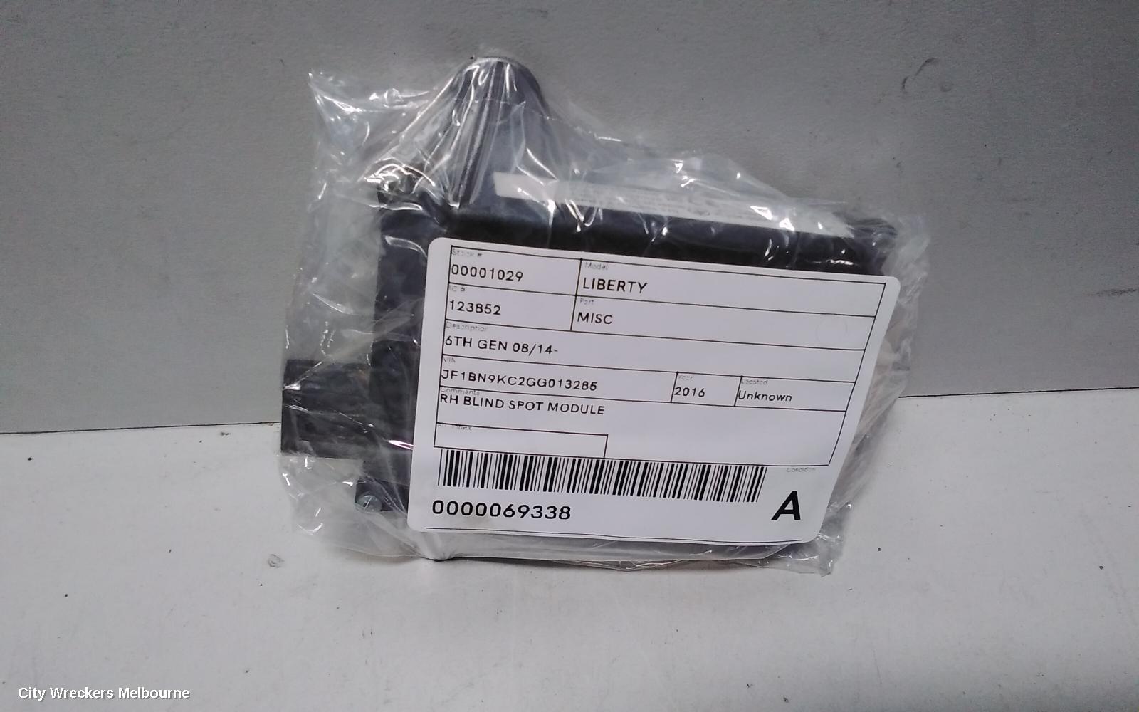 SUBARU LIBERTY, 6TH GEN 08/2014 - 04/2021, RH BLIND SPOT MODULE: 69338