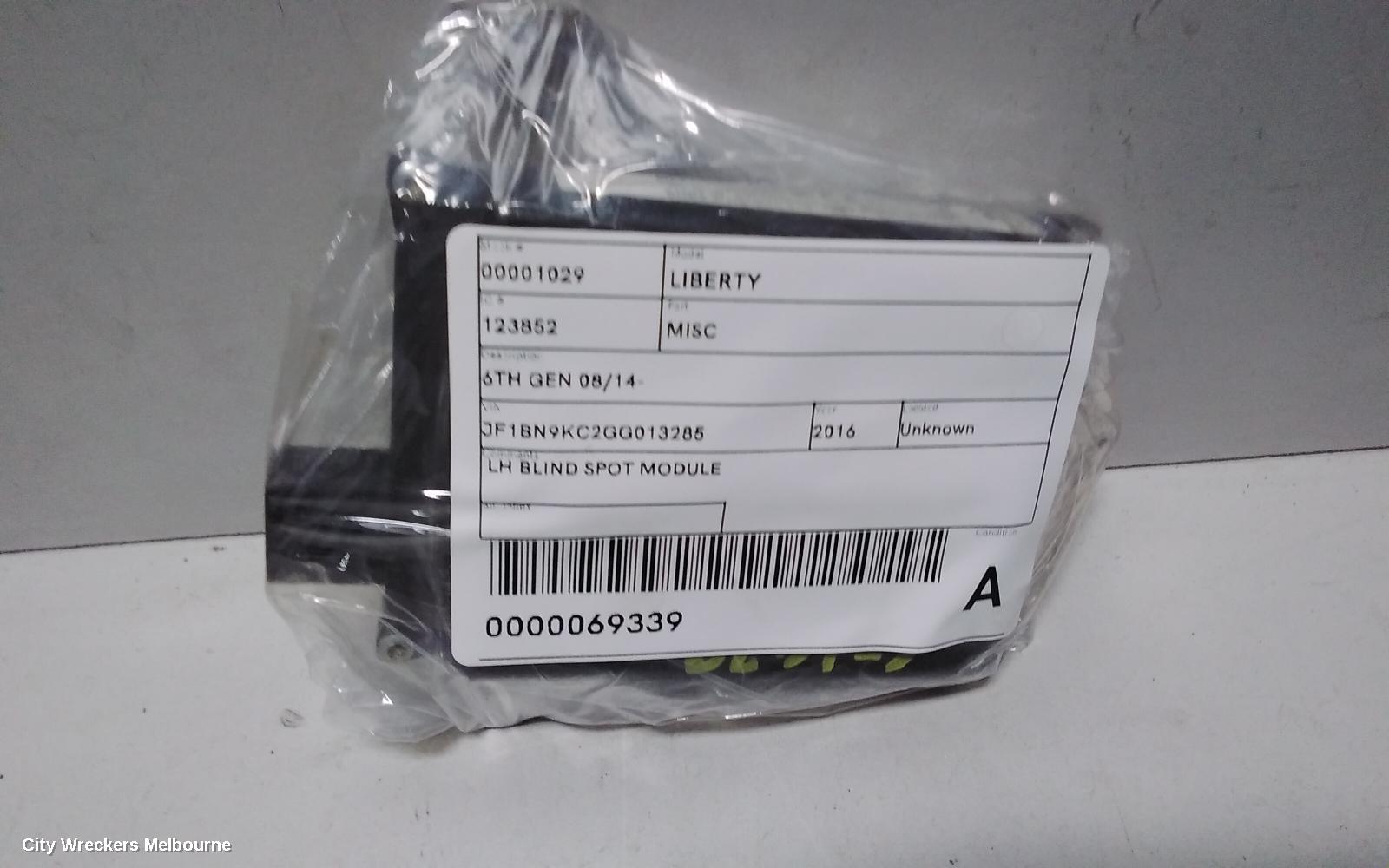 SUBARU LIBERTY, 6TH GEN 08/2014 - 04/2021, LH BLIND SPOT MODULE: 69339