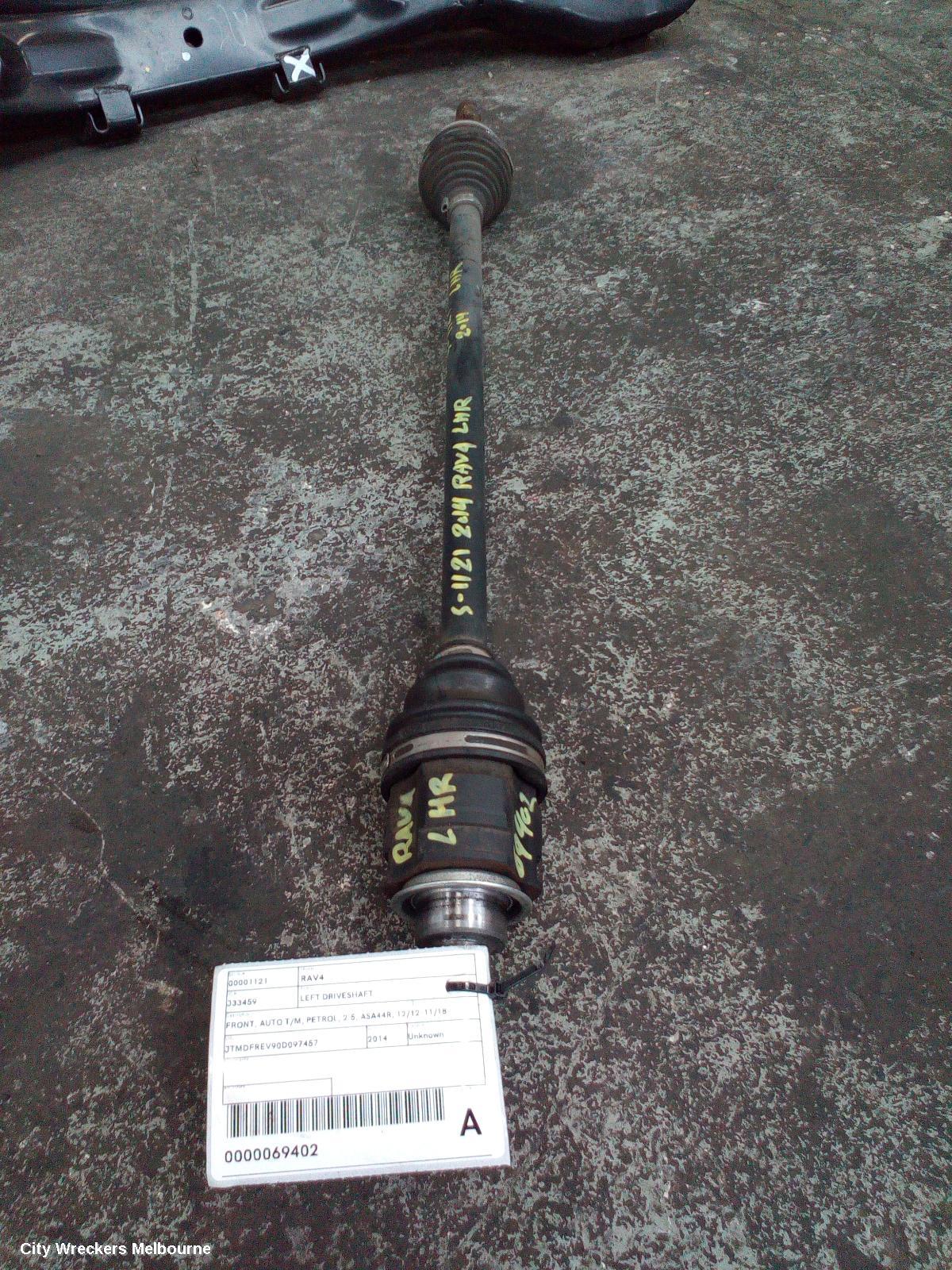 TOYOTA RAV4 LEFT DRIVESHAFT, REAR, XA40, 12/2012 - 11/2018