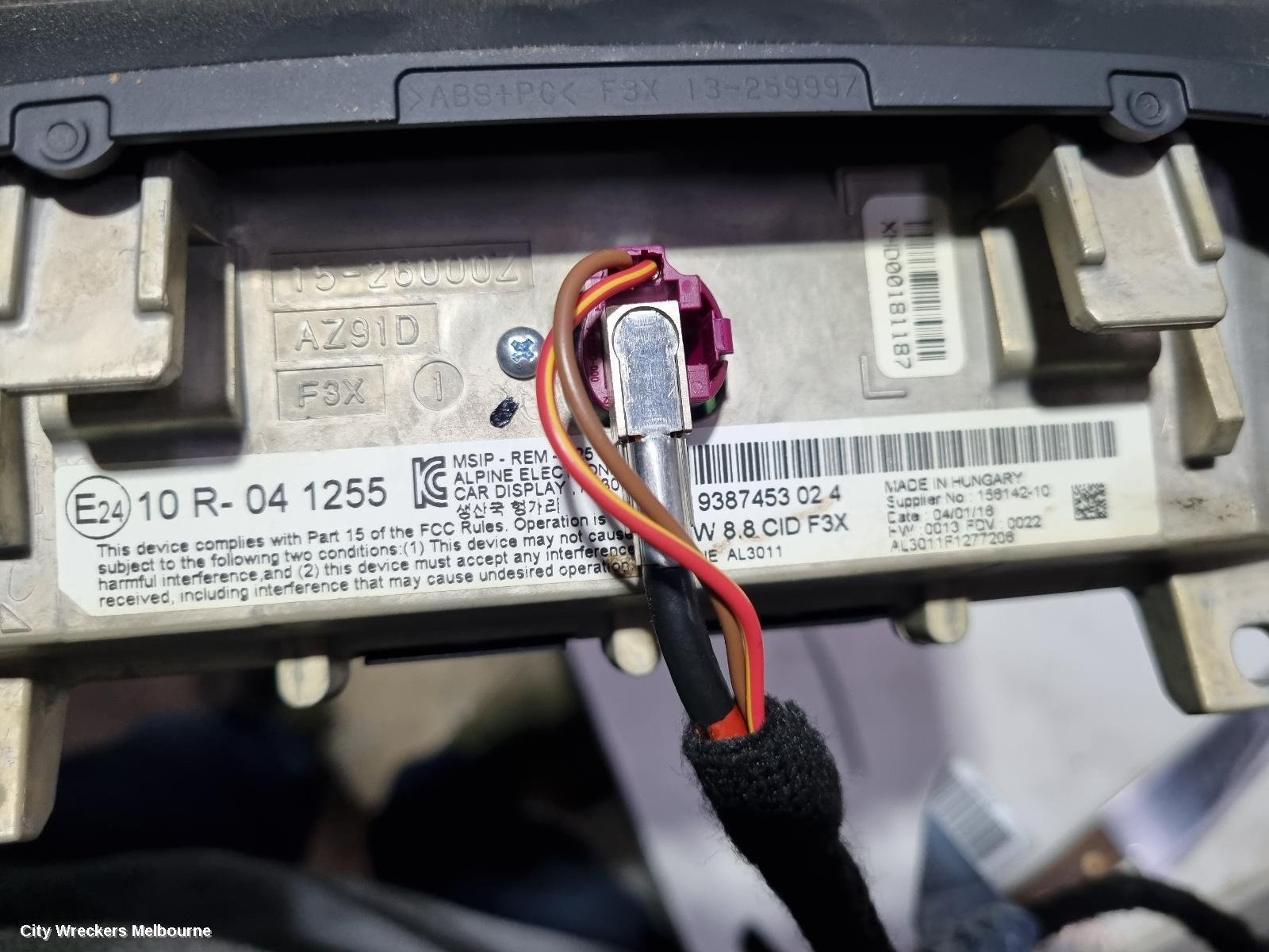 BMW 3 SERIES RADIO/CD/DVD/SAT/TV, DASH RADIO CONTROL PANEL/CONTROL UNIT, W/ CHROME TYPE, F30/F31, SEDAN/WAGON, 11/2011 - 05/2019