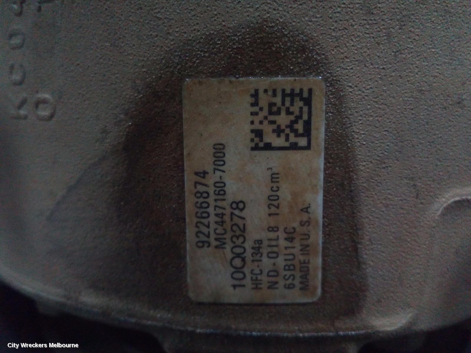 HOLDEN COMMODORE A/C COMPRESSOR, VF, 3.6, 05/2013 - 12/2017