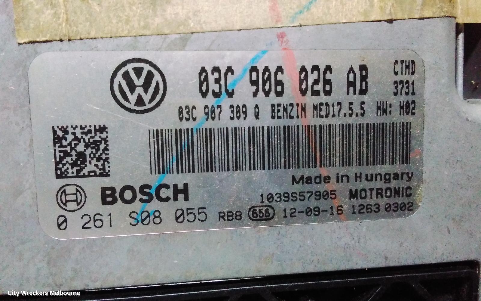 VOLKSWAGEN JETTA ECU, ENGINE ECU, PETROL, 1.4, CTHD CODE, TURBO/SCHARGED, ECU ONLY, 1B, 02/2011 - 12/2017