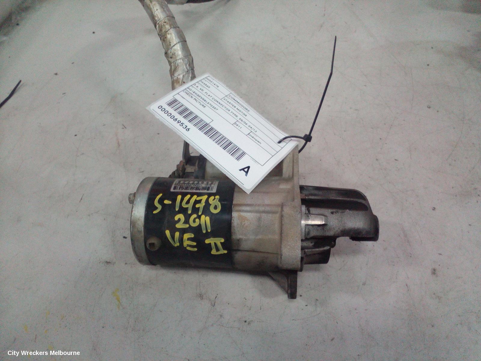 HOLDEN COMMODORE STARTER, 3.6, VE, NUT CONNECTOR TYPE, 08/2006 - 05/2013