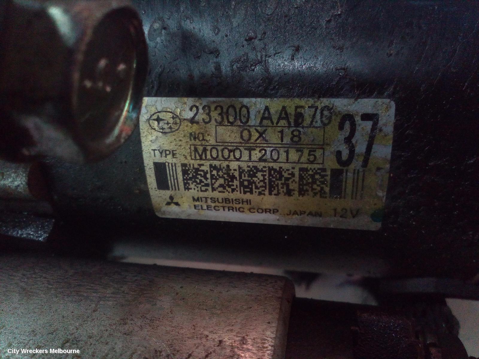 SUBARU OUTBACK STARTER, PETROL, EJ25, NON TURBO, AUTO, 4/6 SPEED, 2ND-5TH GEN, 09/1996 - 09/2012