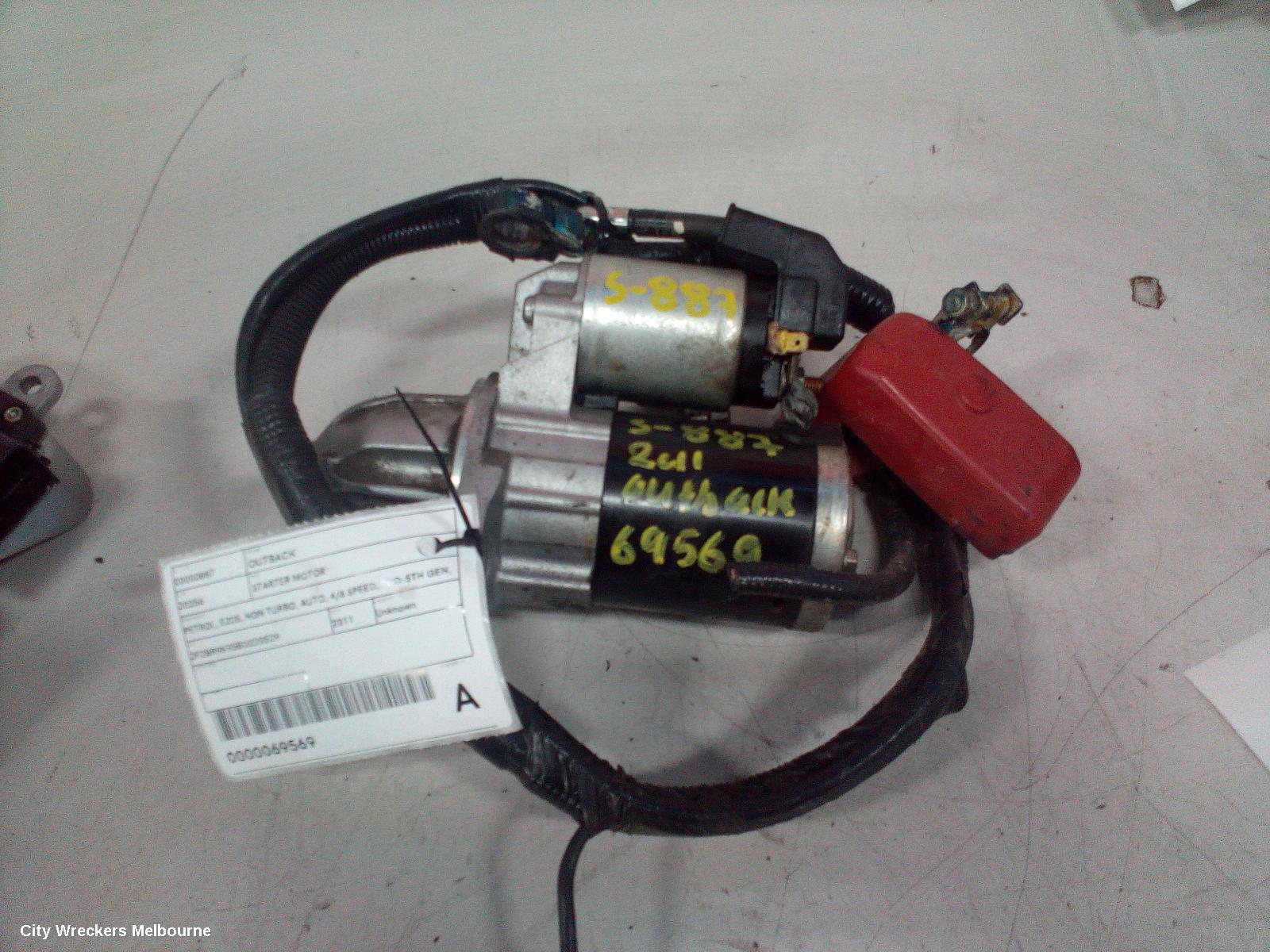 SUBARU OUTBACK STARTER, PETROL, EJ25, NON TURBO, AUTO, 4/6 SPEED, 2ND-5TH GEN, 09/1996 - 09/2012