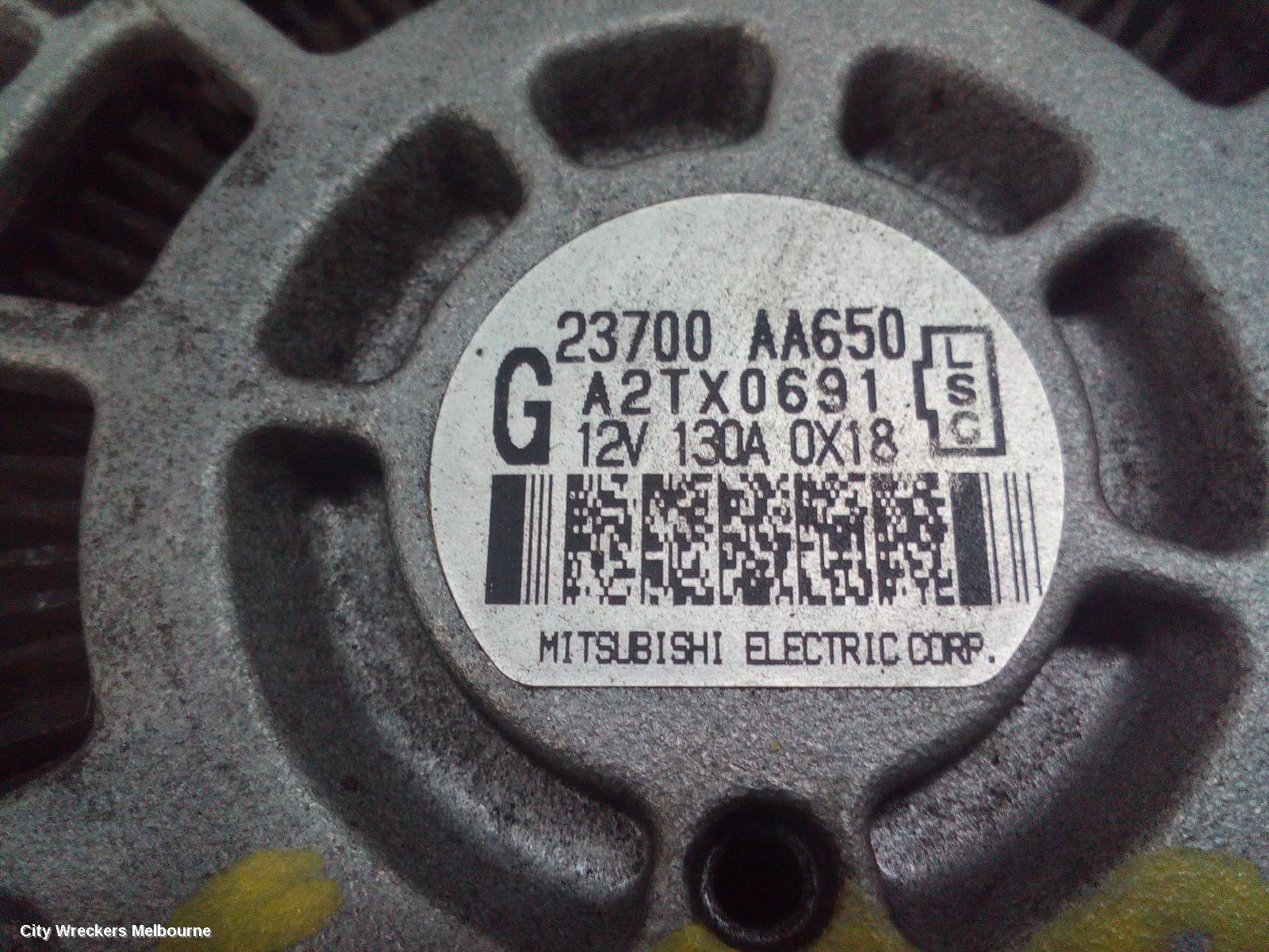 SUBARU OUTBACK ALTERNATOR, PETROL, 2.5, EJ25 (6TH VIN = 9), 5TH GEN, 09/2009 - 09/2012