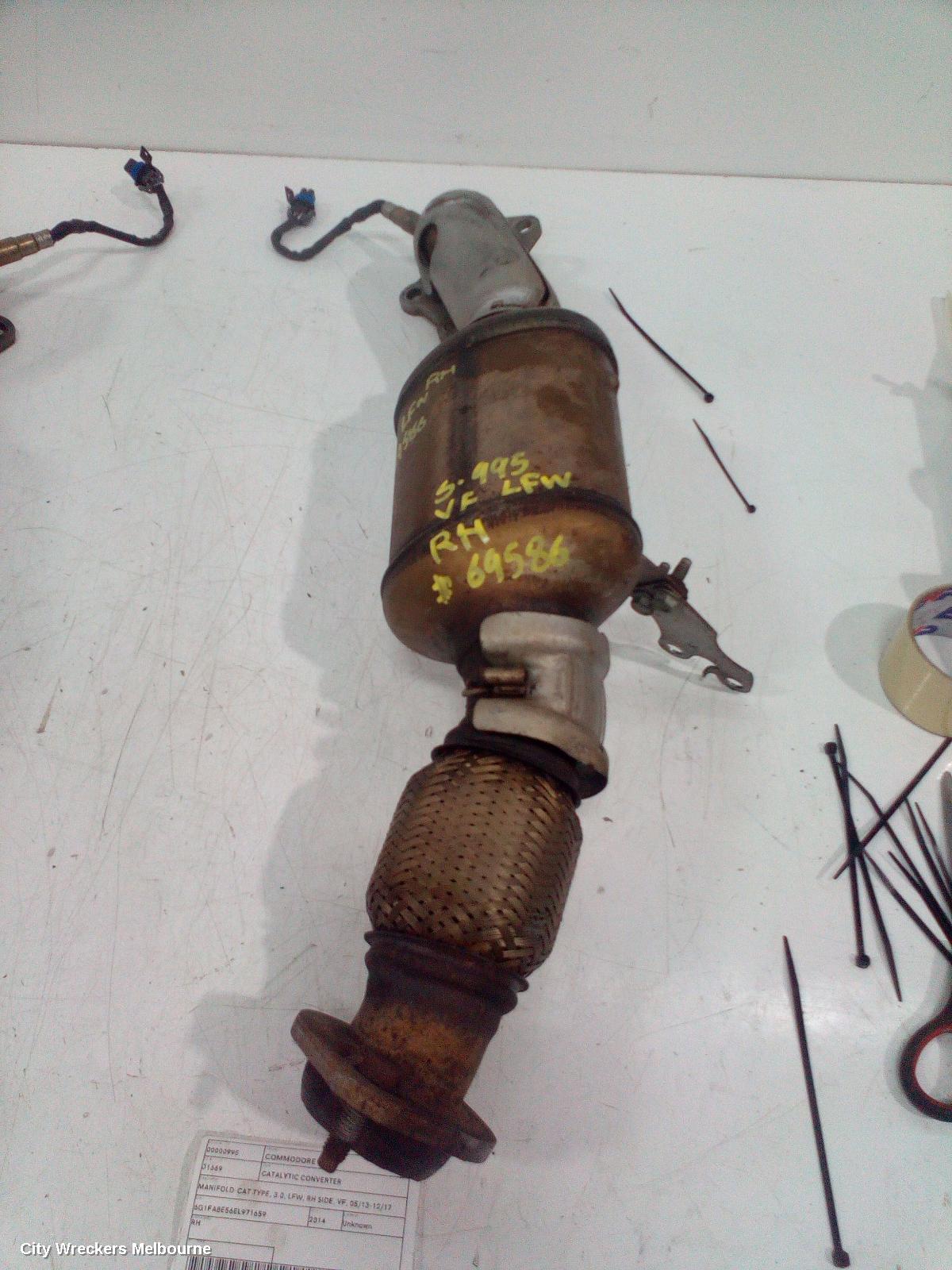 HOLDEN COMMODORE CATALYTIC CONVERTER, MANIFOLD-CAT TYPE, 3.0, LFW, RH SIDE, VF, 05/2013 - 12/2017