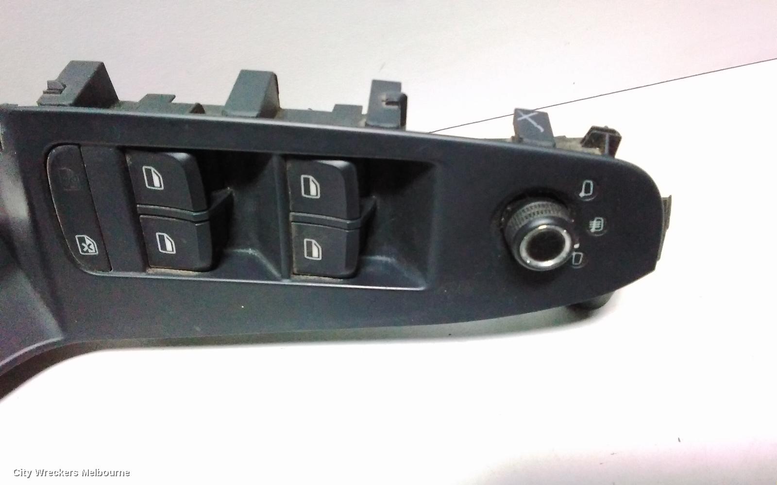 AUDI A5 PWR DR WIND SWITCH, RH FRONT (MASTER SWITCH), 8T, HATCH, 10/2009 - 08/2011