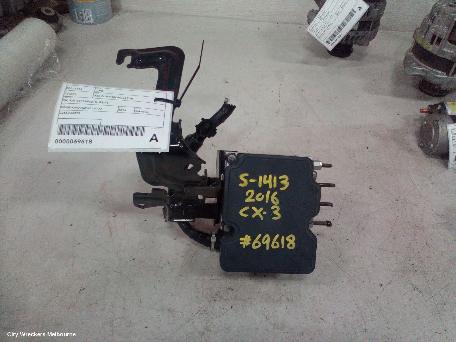 MAZDA CX3 ABS PUMP/MODULATOR, DK, P/N 0265956315, 03/2015 ONWARDS