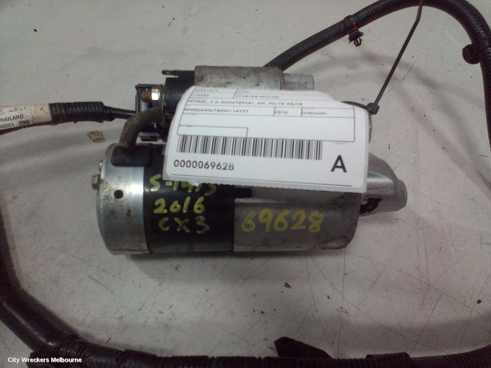 MAZDA CX3 STARTER, PETROL, 2.0, M000T89281, DK, 03/2015 - 05/2018