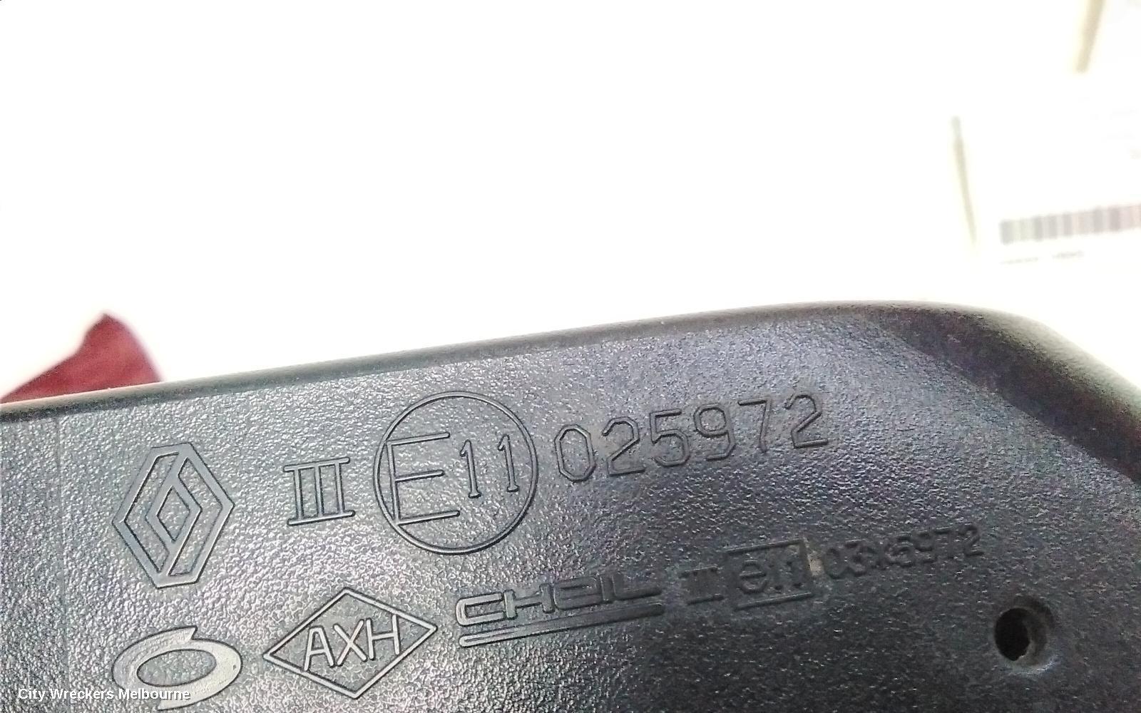 RENAULT KALEOS LEFT DOOR MIRROR, H45, BLACK, NON HEATED, MANUAL FOLDING TYPE, 09/2008 - 10/2011