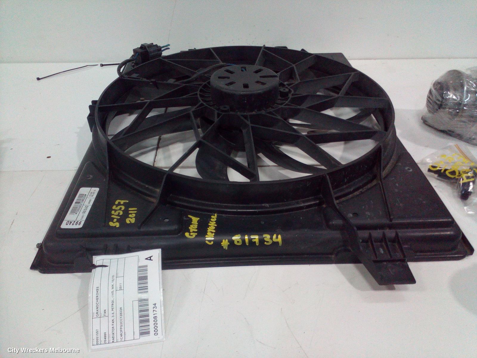 JEEP GRANDCHEROKEE FAN, RADIATOR FAN, 3.6, 4WD, WK, 10/2010 - 06/2013