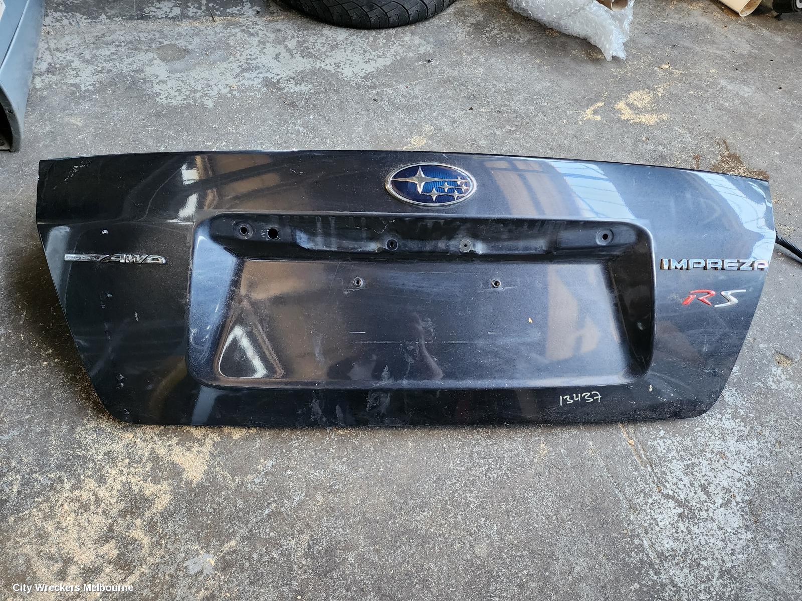 SUBARU IMPREZA BOOTLID/TAILGATE, BOOTLID, G3, STANDARD TYPE, SPOILERED TYPE, 04/2007 - 11/2011