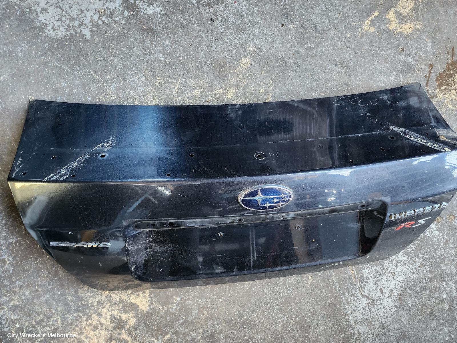 SUBARU IMPREZA BOOTLID/TAILGATE, BOOTLID, G3, STANDARD TYPE, SPOILERED TYPE, 04/2007 - 11/2011