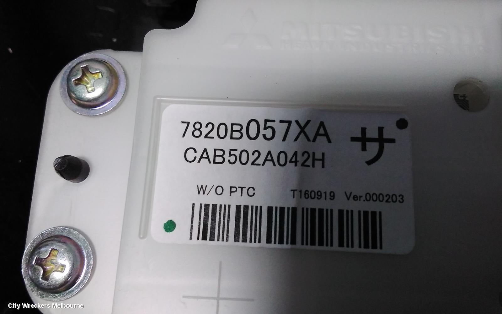 MITSUBISHI OUTLANDER HEATER/AC CONTROLS, DUAL ZONE CLIMATE CONTROL TYPE, ZJ-ZL, 10/2012 ONWARDS