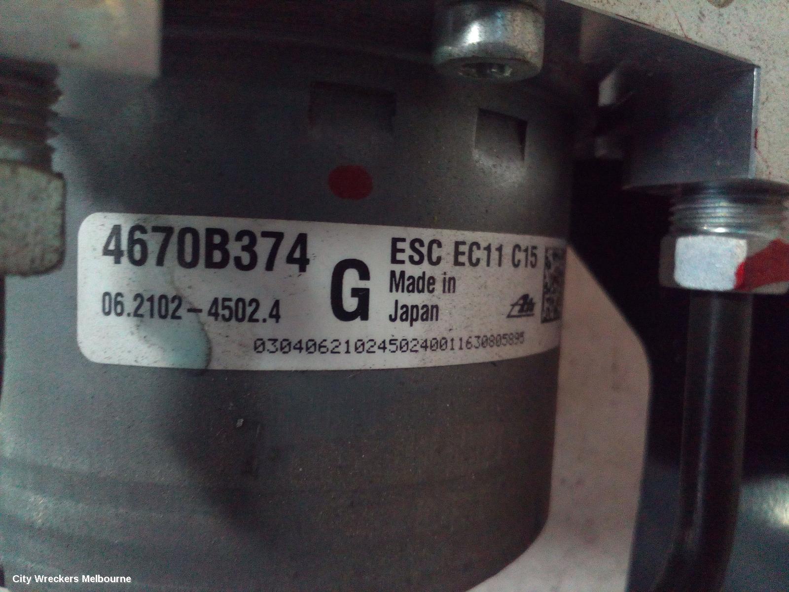 MITSUBISHI OUTLANDER ABS PUMP/MODULATOR, ZK-ZL, NON ACTIVE EMERGENCY BRAKING TYPE, P/N 4670B374, 04/2015 ONWARDS