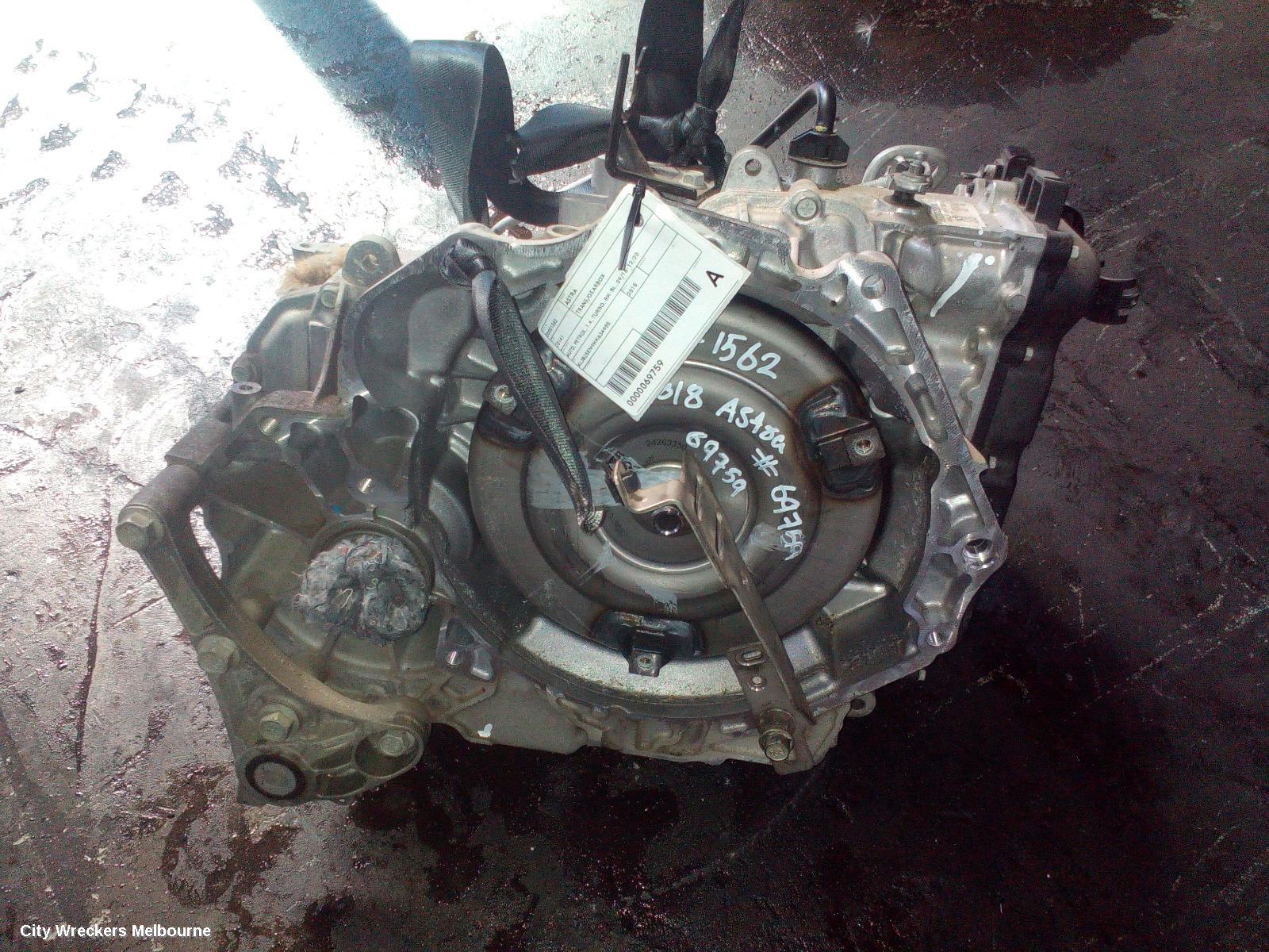 HOLDEN ASTRA TRANS/GEARBOX, AUTO, PETROL, 1.4, TURBO, 7NKS CODE, BK-BL, 09/2016 - 12/2020