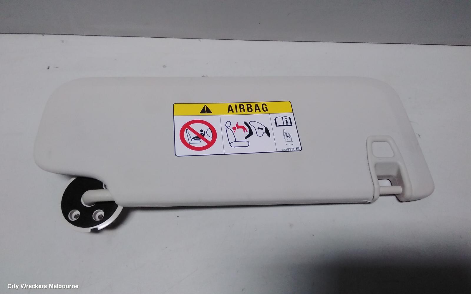 HOLDEN ASTRA SUNVISOR, BK-BL, LH SIDE, W/ LIGHT, 09/2016 - 12/2020