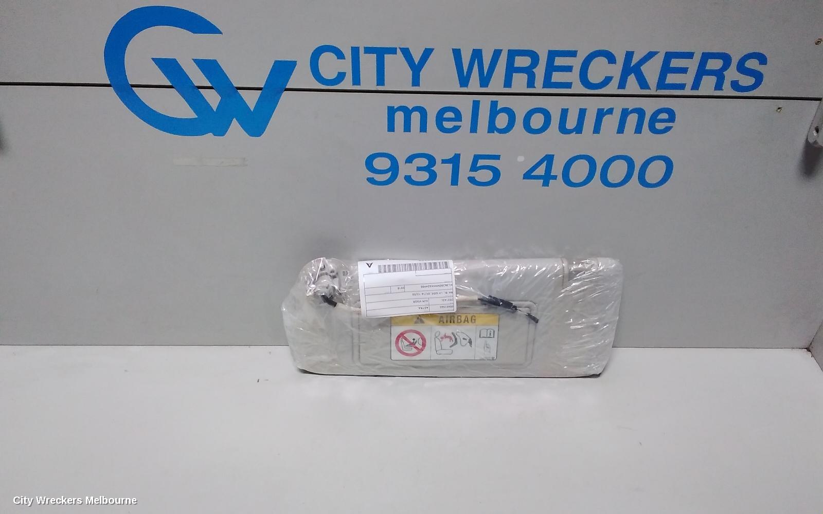 HOLDEN ASTRA SUNVISOR, BK-BL, LH SIDE, W/ LIGHT, 09/2016 - 12/2020