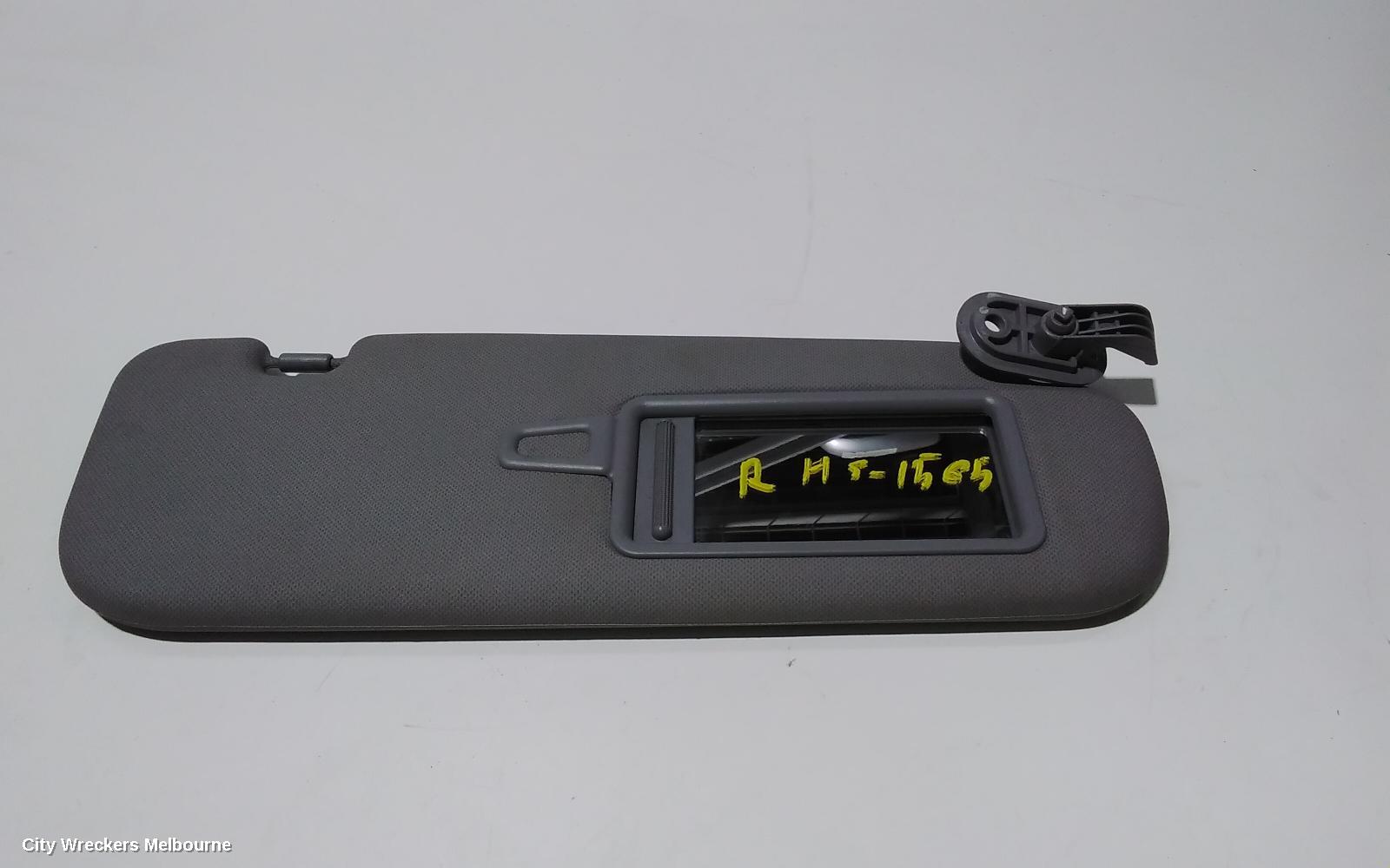 HYUNDAI VELOSTER SUNVISOR, FS, RH SIDE, GREY, W/ MIRROR & LAMP TYPE, 12/2011 - 02/2018