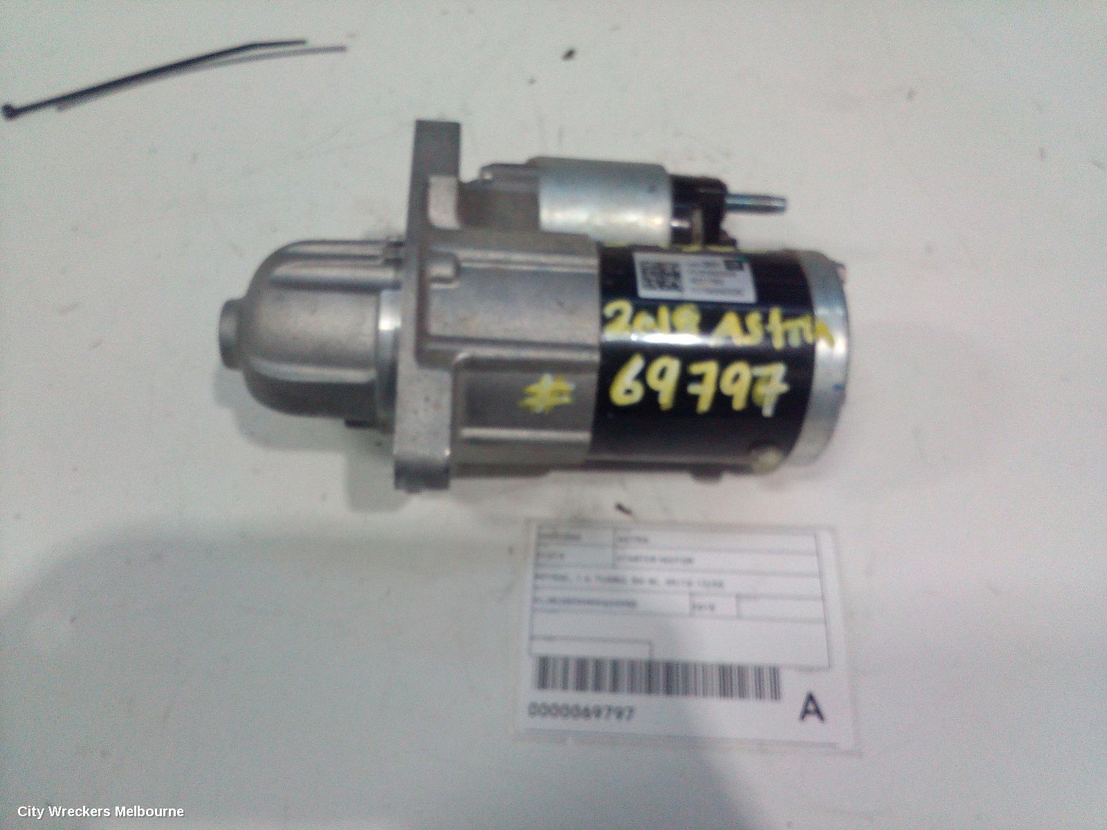 HOLDEN ASTRA STARTER, PETROL, 1.4, TURBO, BK-BL, 09/2016 - 12/2020