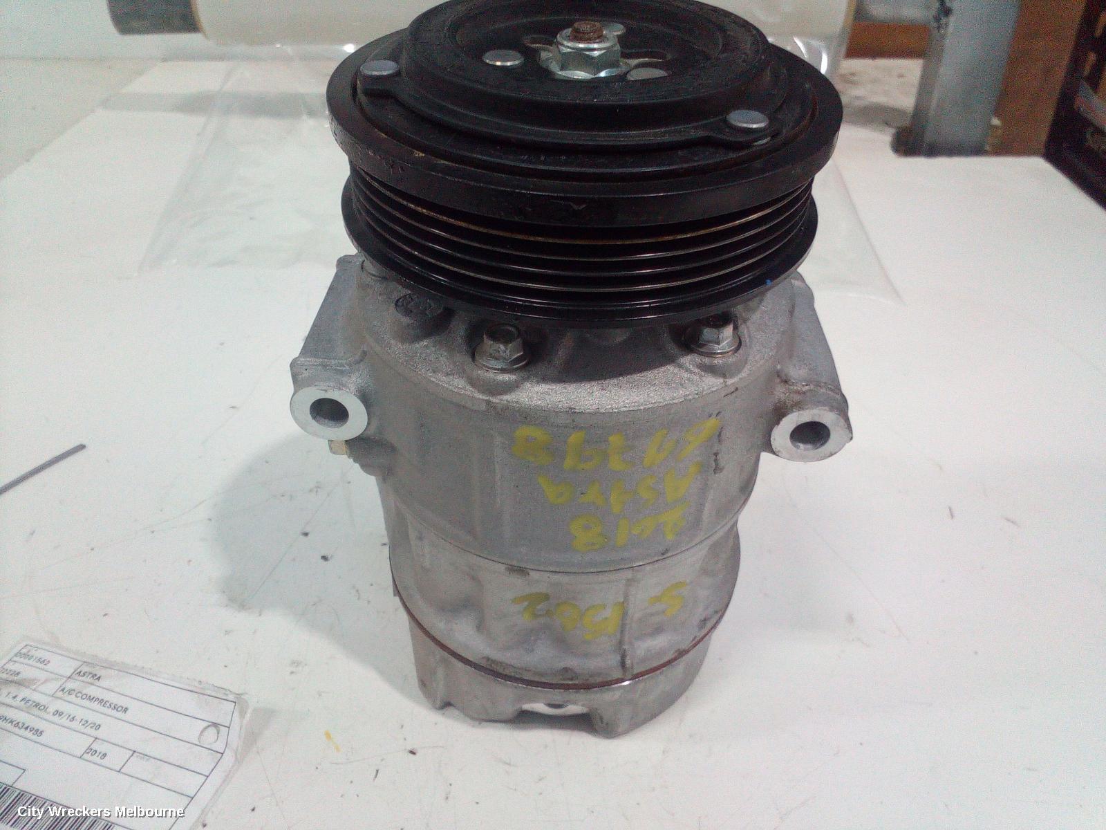 HOLDEN ASTRA A/C COMPRESSOR, BK-BL, 1.4, PETROL, 09/2016 - 12/2020