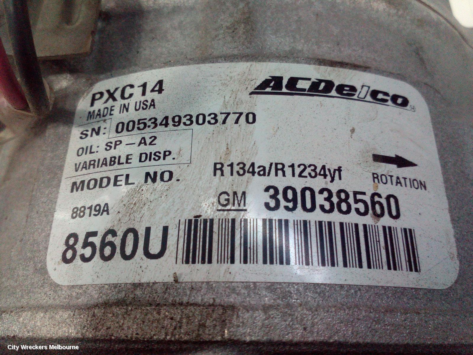HOLDEN ASTRA A/C COMPRESSOR, BK-BL, 1.4, PETROL, 09/2016 - 12/2020