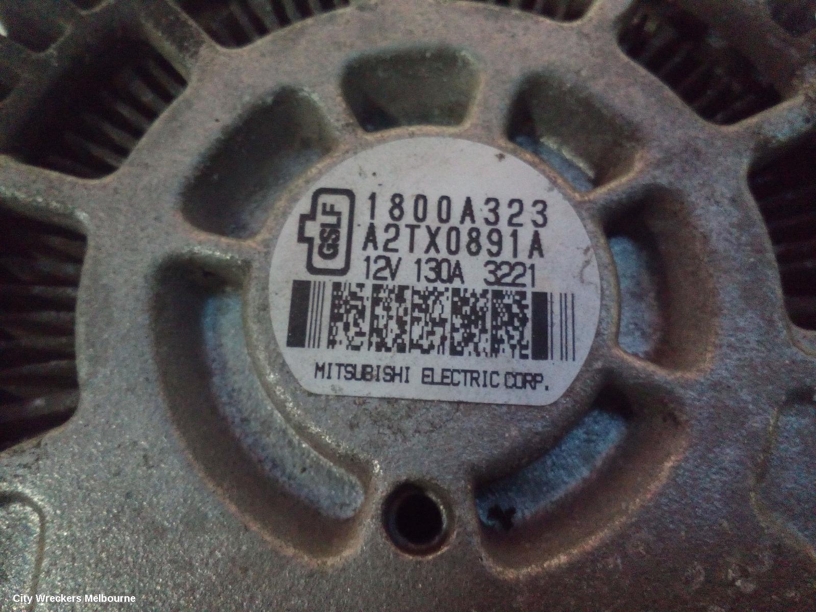 MITSUBISHI LANCER ALTERNATOR, PETROL, 2.0, NON TURBO, 130AMP, A2TX0891A, CJ, 07/2007 - 10/2015