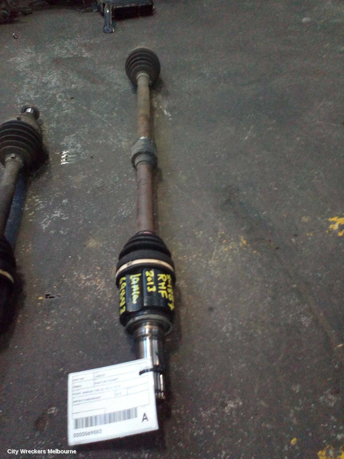 MITSUBISHI LANCER RIGHT DRIVESHAFT, FRONT, MANUAL T/M, CJ, 09/2010 - 10/2015