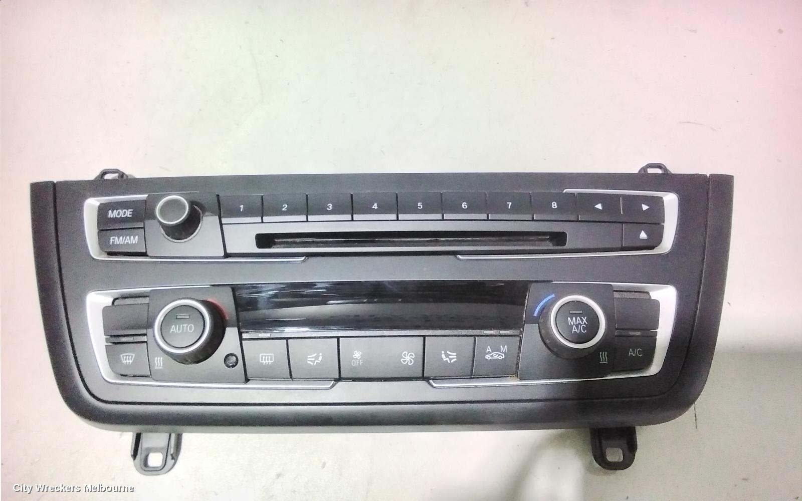 BMW 3 SERIES HEATER/AC CONTROLS, F30/F31/F34, BLACK TRIM, NON HEATED SEATS TYPE, 11/2011 - 06/2015