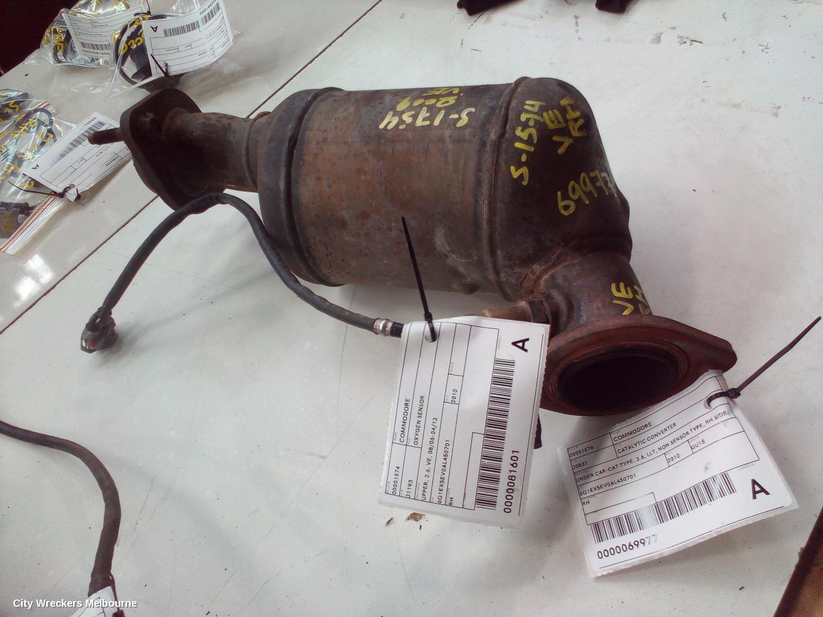 HOLDEN COMMODORE CATALYTIC CONVERTER, UNDER CAR-CAT TYPE, 3.6, LLT, NON SENSOR TYPE, RH SIDE, VE, 08/2009 - 04/2013