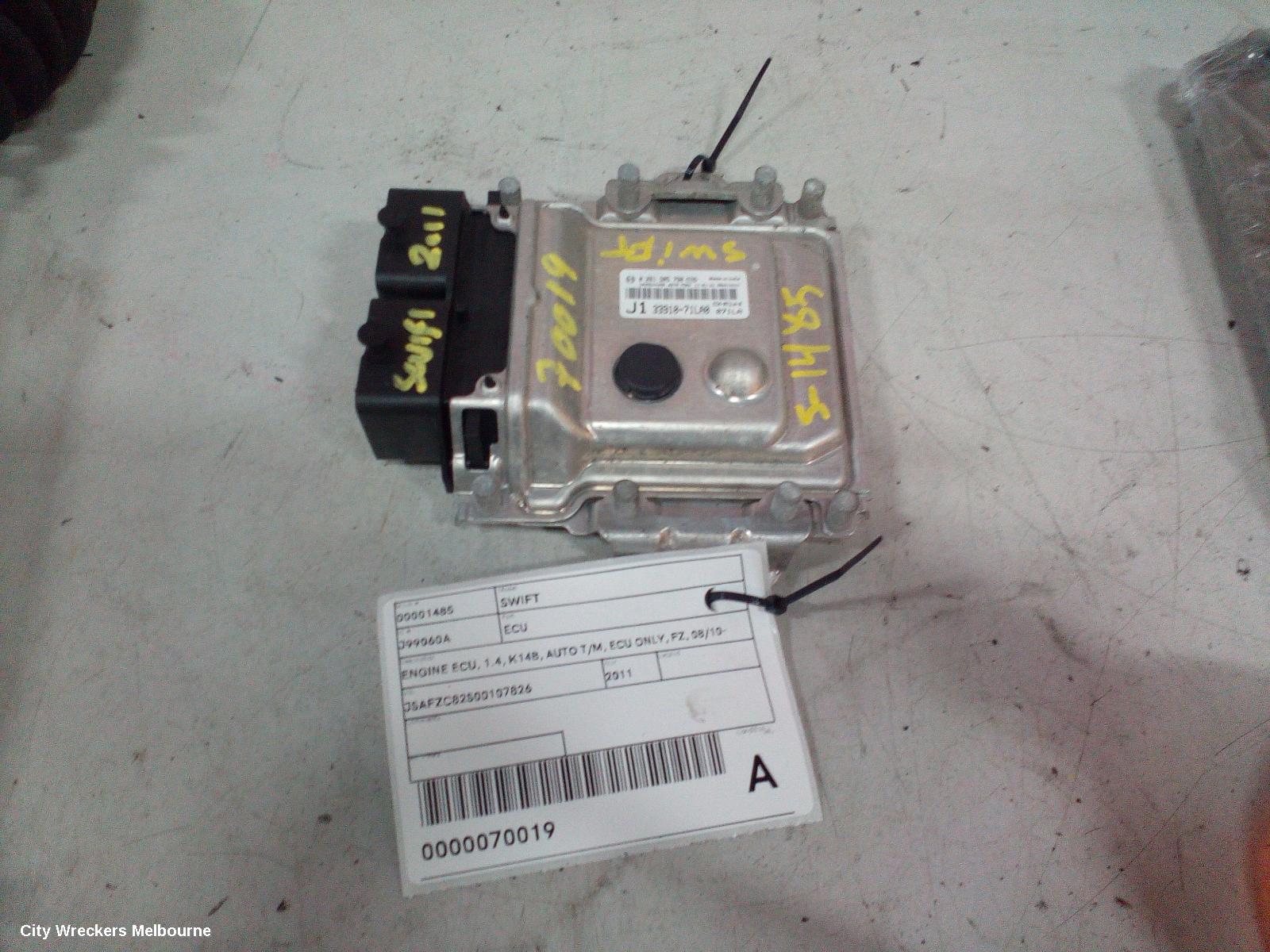 SUZUKI SWIFT ECU, ENGINE ECU, 1.4, K14B, AUTO T/M, ECU ONLY, FZ, 08/2010 - 03/2017