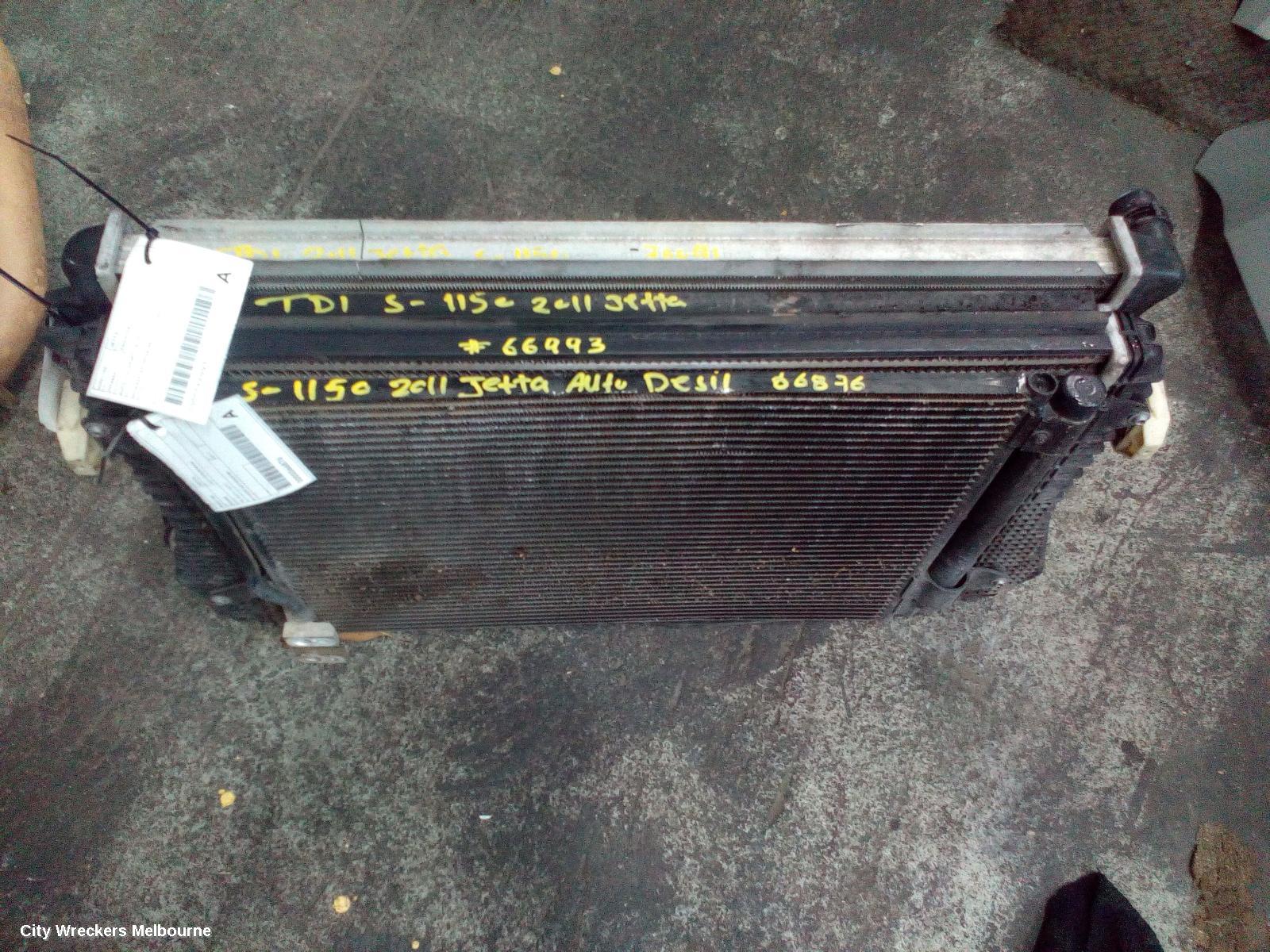 VOLKSWAGEN JETTA INTERCOOLER, DIESEL, CFFB CODE, 1B, 02/2011 - 12/2017