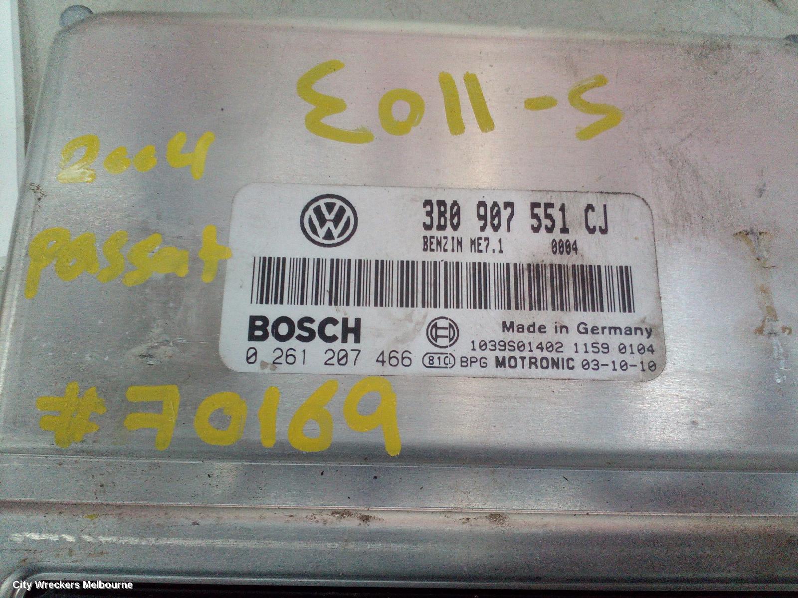 VOLKSWAGEN PASSAT ECU, ENGINE ECU, 2.8, AUTO T/M, ECU ONLY, 3B/GP, 03/1997 - 11/2005