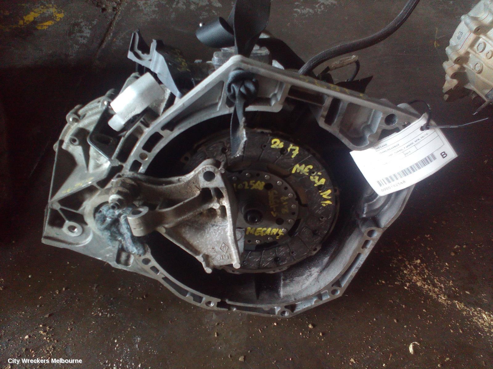 RENAULT MEGANE TRANS/GEARBOX, MANUAL, PETROL, 1.2, H5F, TURBO, 7 SPEED, BFB, 06/2016 ONWARDS
