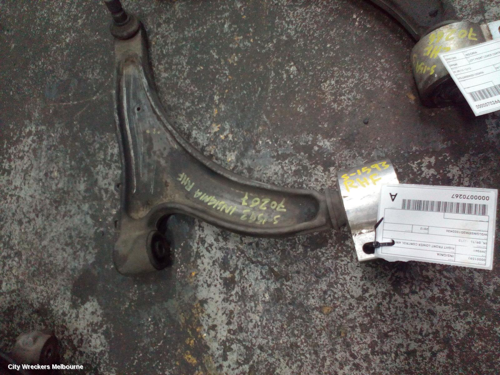 OPEL INSIGNIA RIGHT FRONT LOWER CONTROL ARM, IN, 09/2012 - 12/2013