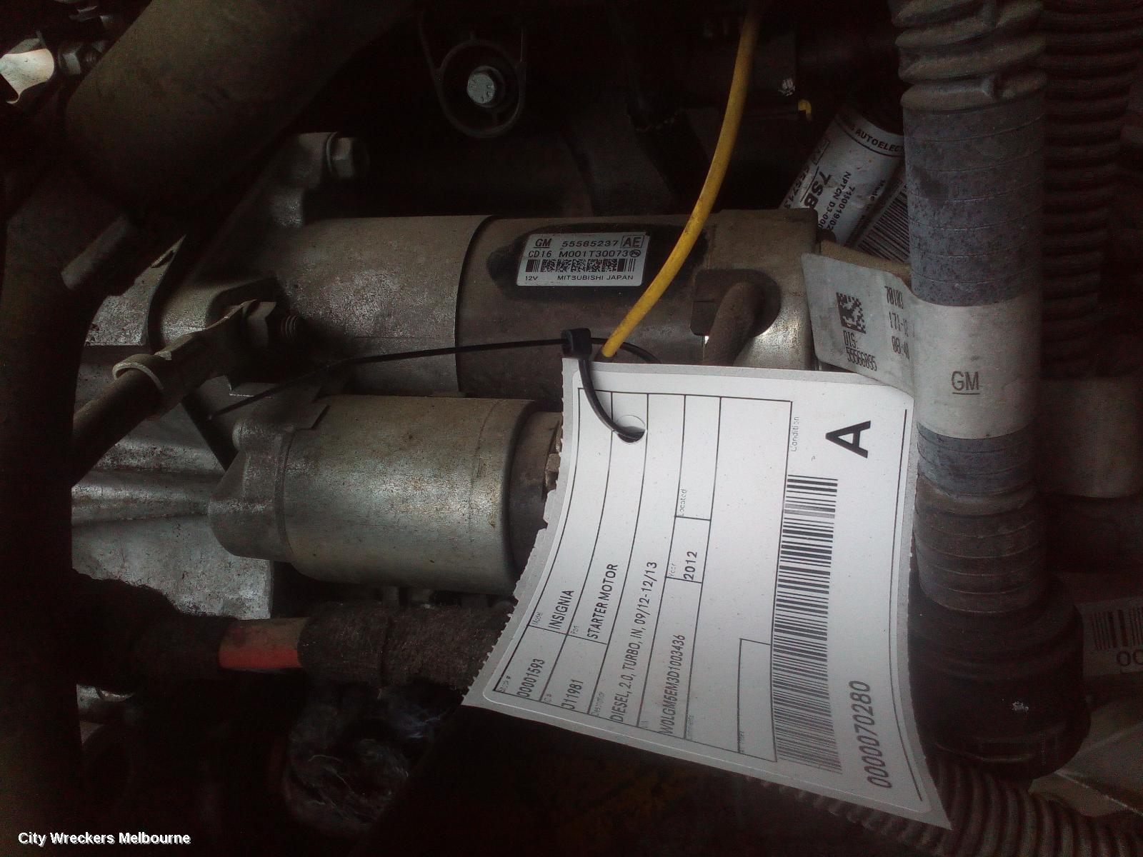 OPEL INSIGNIA STARTER, DIESEL, 2.0, TURBO, IN, 09/2012 - 12/2013