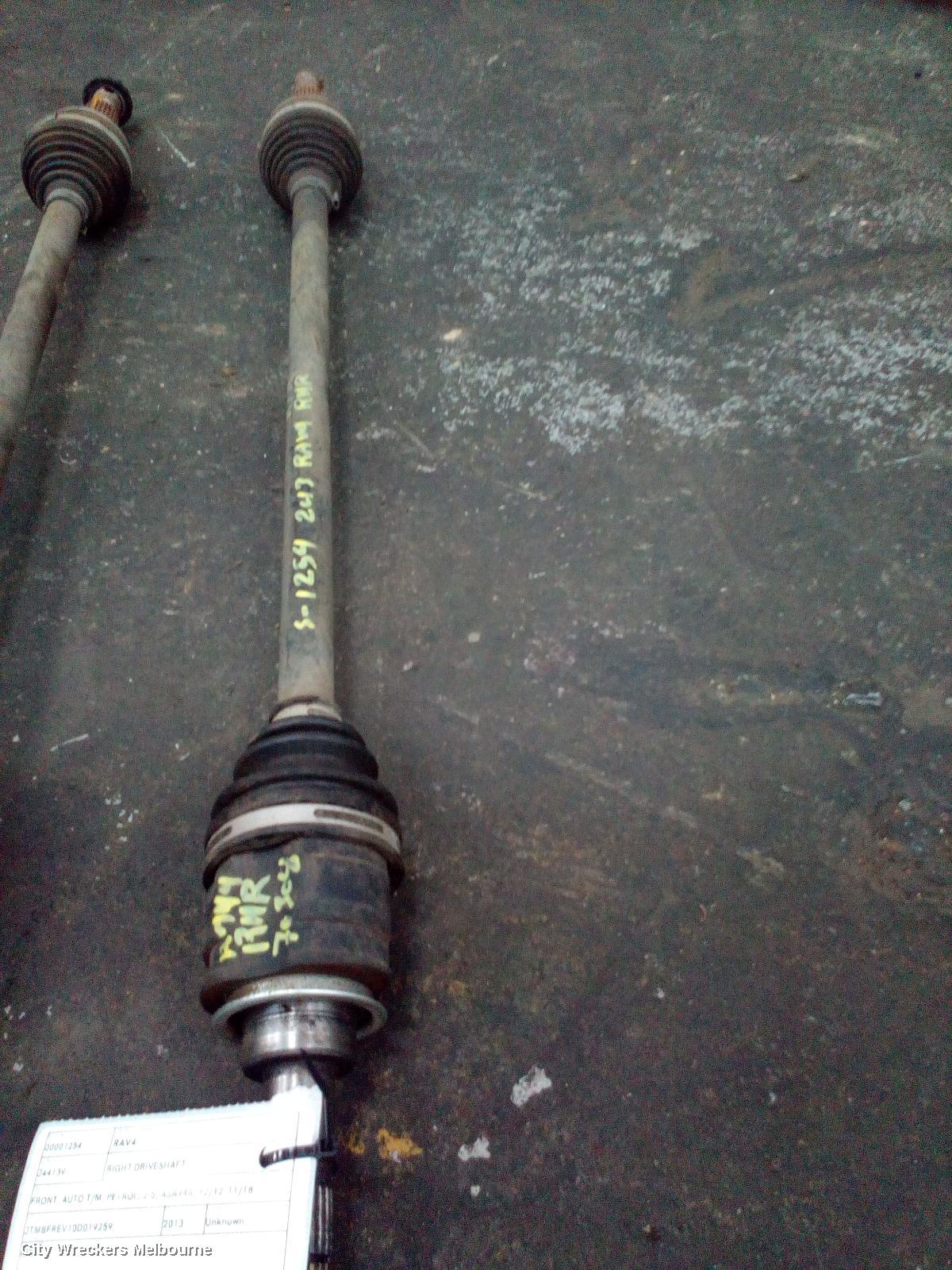 TOYOTA RAV4 RIGHT DRIVESHAFT, REAR, XA40, 12/2012 - 11/2018