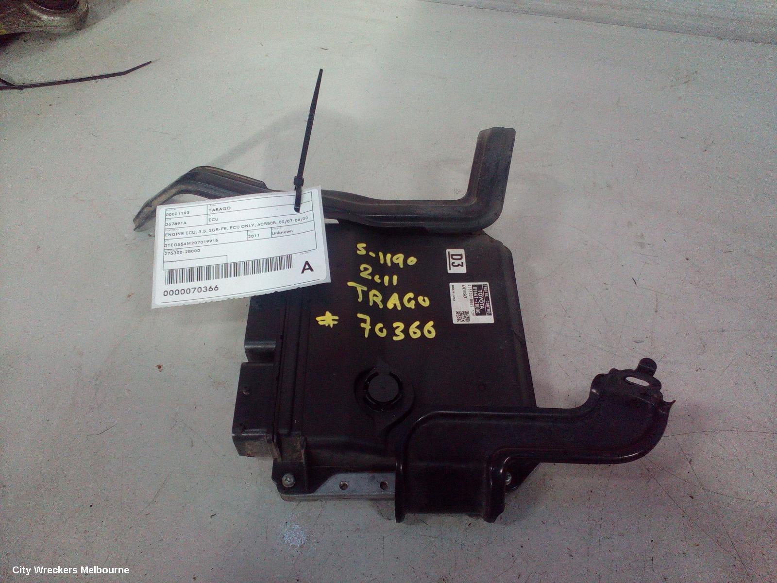 TOYOTA TARAGO ECU, ENGINE ECU, 3.5, 2GR-FE, ECU ONLY, ACR50R, 02/2007 - 06/2020