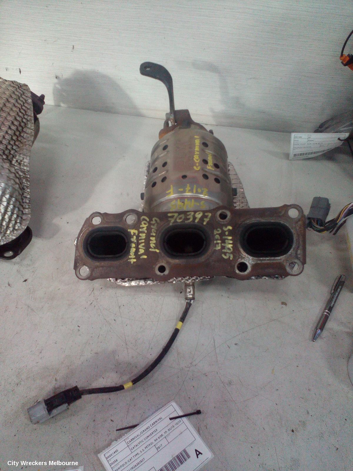 KIA CARNIVAL/GRAND CARNIVAL CATALYTIC CONVERTER, MANIFOLD-CAT TYPE, 3.3, PETROL, LH SIDE, YP, 02/2015 - 10/2020