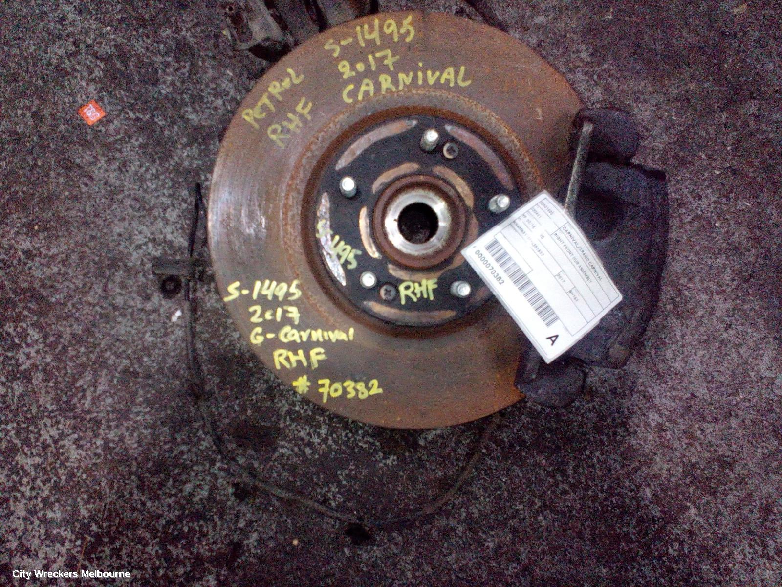 KIA CARNIVAL/GRAND CARNIVAL RIGHT FRONT HUB ASSEMBLY, YP, 02/2015 - 10/2020