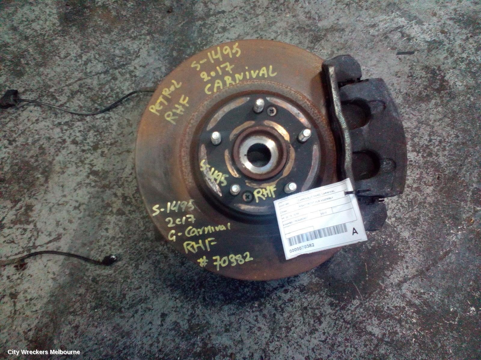 KIA CARNIVAL/GRAND CARNIVAL RIGHT FRONT HUB ASSEMBLY, YP, 02/2015 - 10/2020