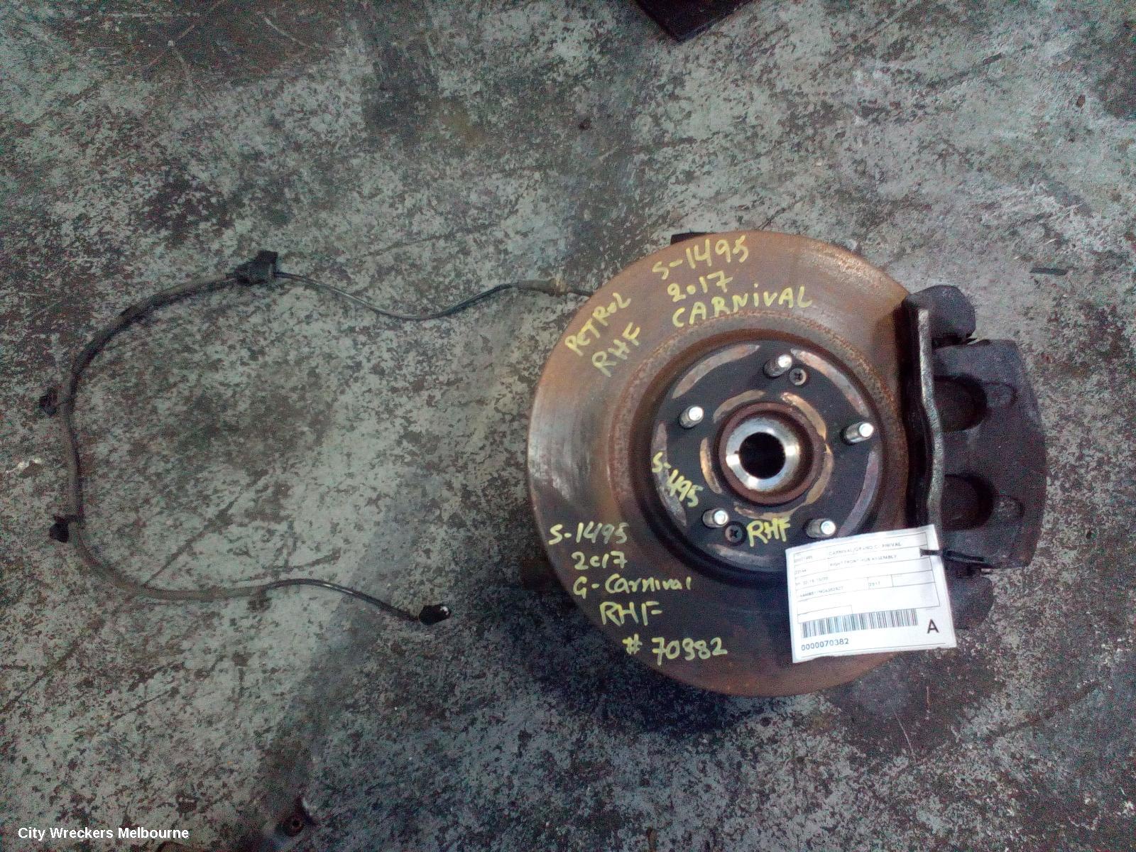 KIA CARNIVAL/GRAND CARNIVAL RIGHT FRONT HUB ASSEMBLY, YP, 02/2015 - 10/2020