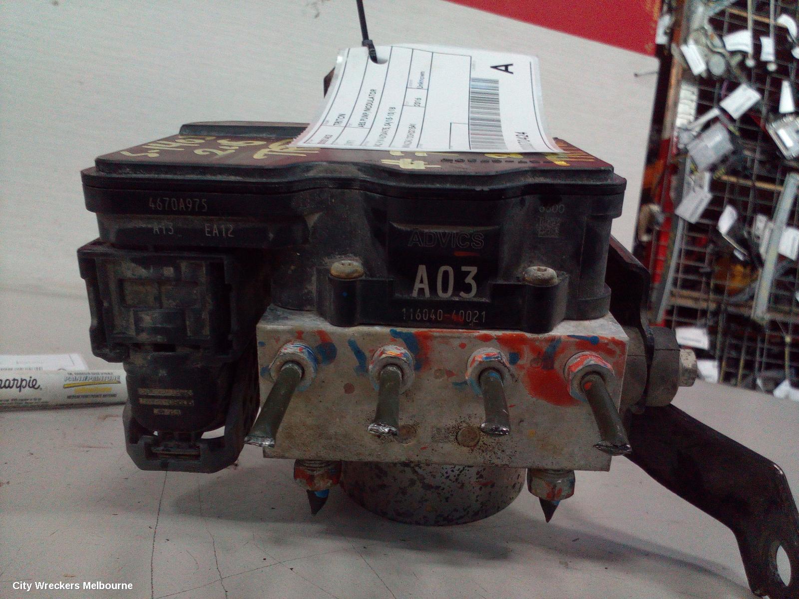 MITSUBISHI TRITON ABS PUMP/MODULATOR, MQ, P/N 4670A975, 04/2015 - 10/2018