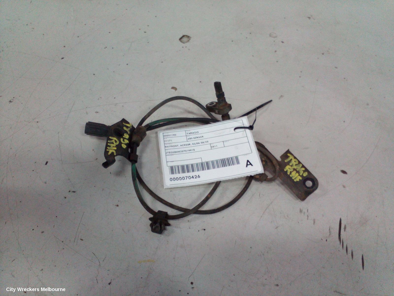 TOYOTA TARAGO ABS SENSOR, RH FRONT, ACR50R, 03/2006 - 06/2020