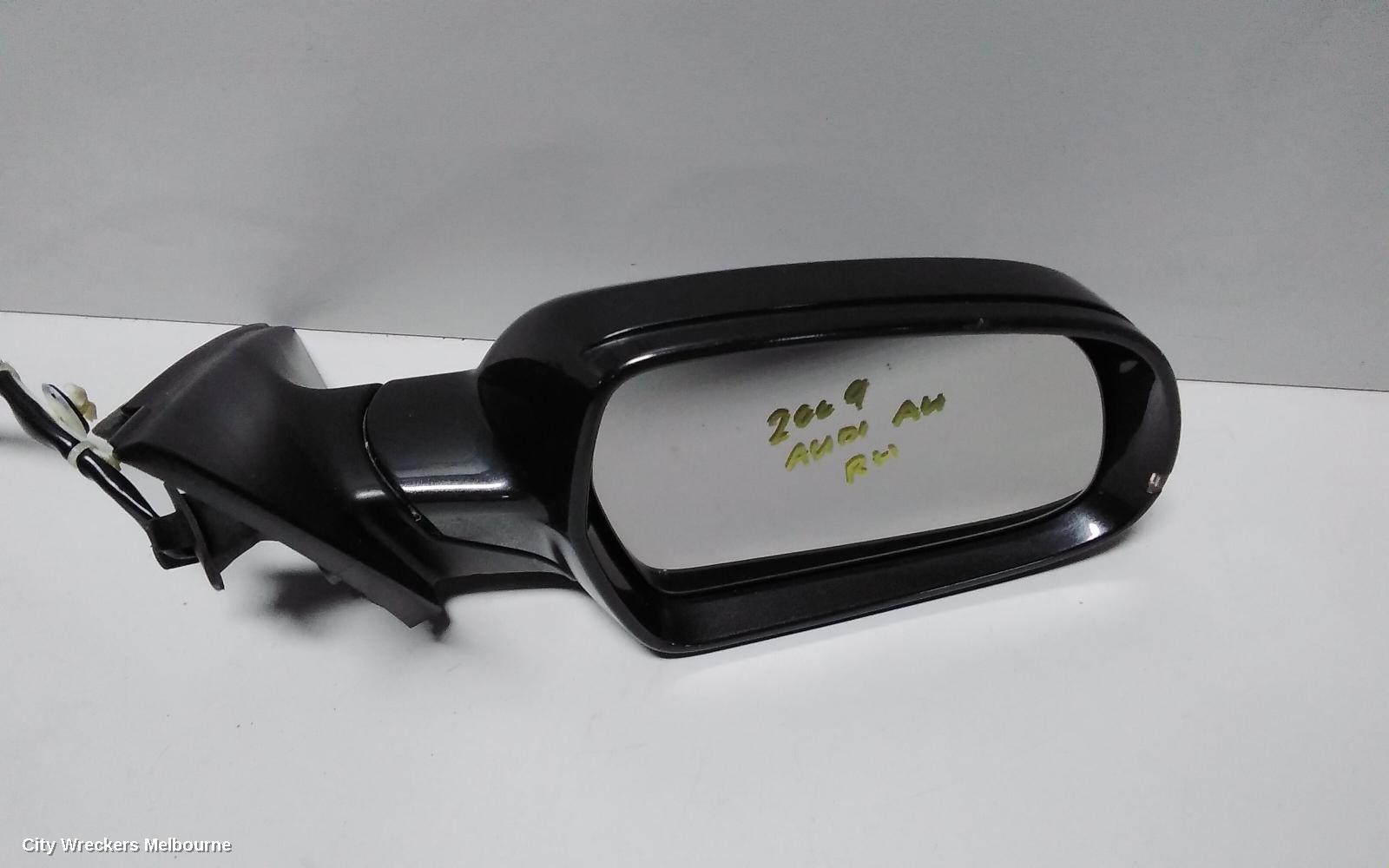 AUDI A4 RIGHT DOOR MIRROR, B8 8K, A4, MANUAL FOLD, NO LANE CHANGE ASSIST TYPE, 1 PLUG (6 WIRE), 02/2008 - 05/2009