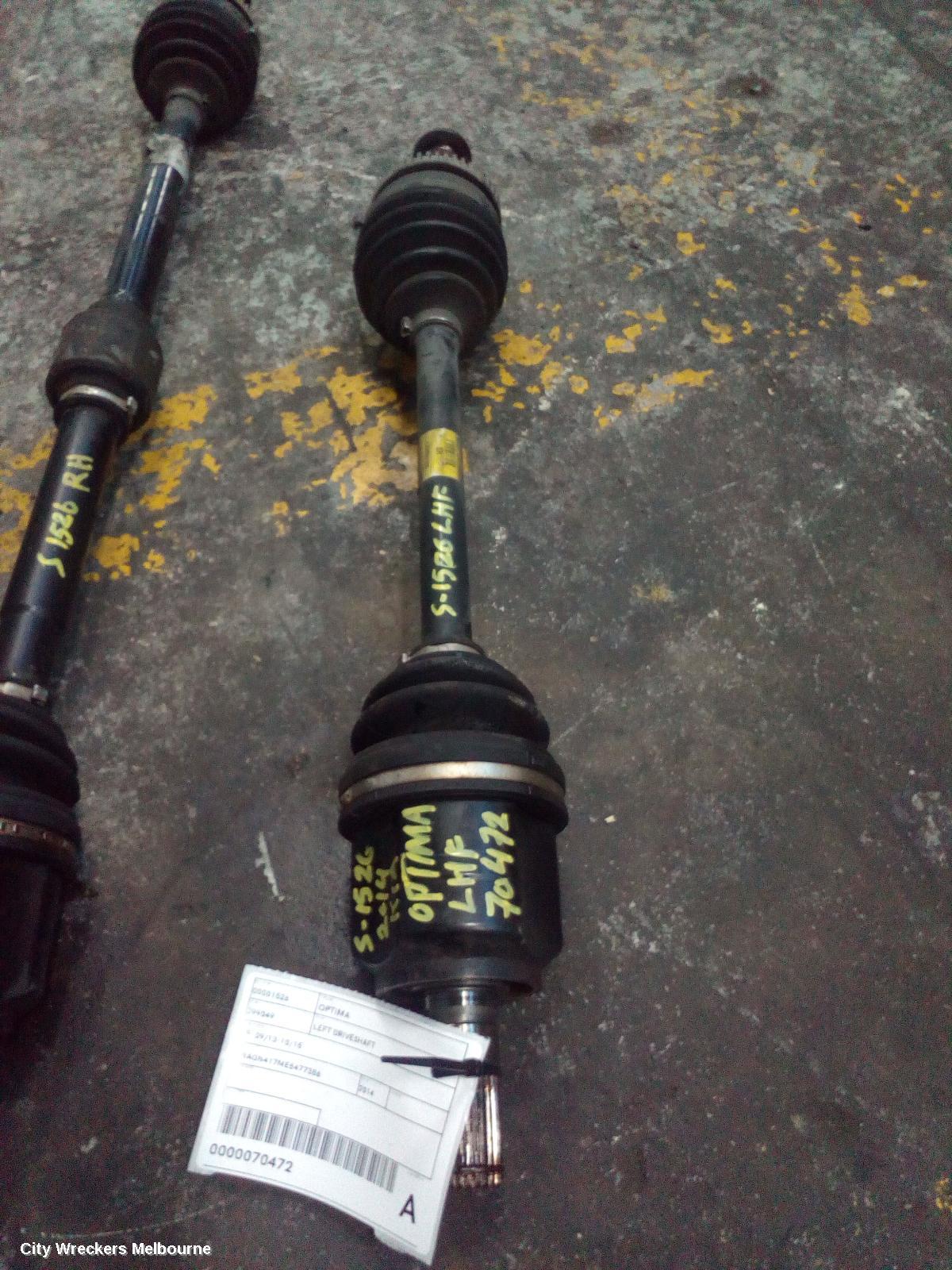 KIA OPTIMA LEFT DRIVESHAFT, TF, 09/2013 - 10/2015