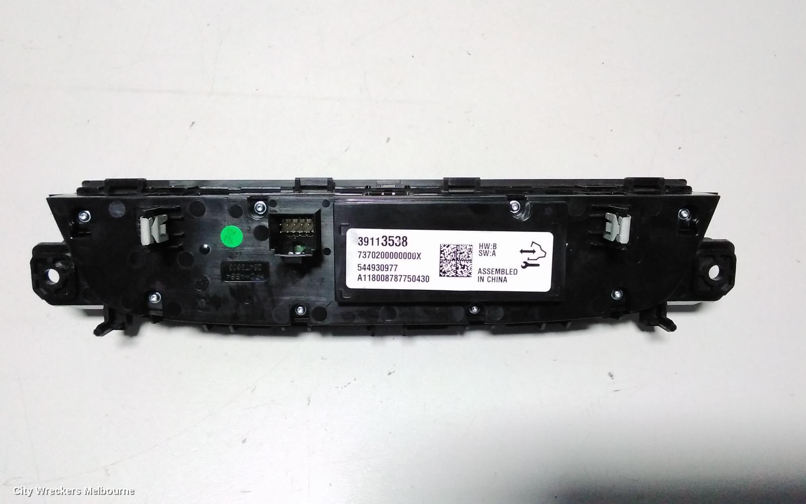 HOLDEN COMMODORE HEATER/AC CONTROLS, DUAL CLIMATE CONTROL, FRONT & REAR HEATED SEAT TYPE, ZB, 10/2017 - 12/2020